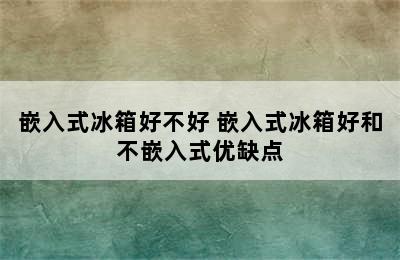 嵌入式冰箱好不好 嵌入式冰箱好和不嵌入式优缺点